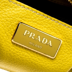 مملوكة مسبقًا Prada Yellow Vitello Diano Leather Satchel