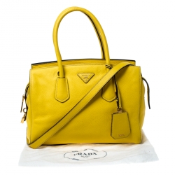 مملوكة مسبقًا Prada Yellow Vitello Diano Leather Satchel