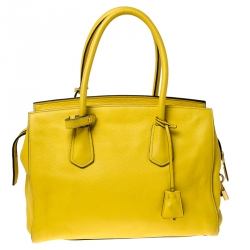 مملوكة مسبقًا Prada Yellow Vitello Diano Leather Satchel