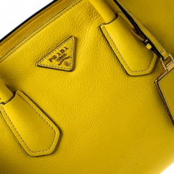 مملوكة مسبقًا Prada Yellow Vitello Diano Leather Satchel