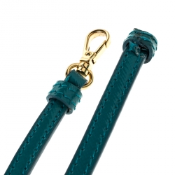 Pre Owned Prada Turquoise Saffiano Metal Leather Mini Promenade Crossbody Bag