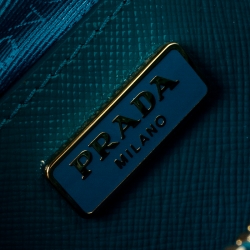 Pre Owned Prada Turquoise Saffiano Metal Leather Mini Promenade Crossbody Bag