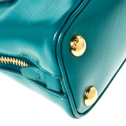 Pre Owned Prada Turquoise Saffiano Metal Leather Mini Promenade Crossbody Bag