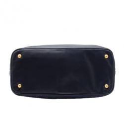 Pre Owned Prada Navy Baltico Soft Calf Leather Tote