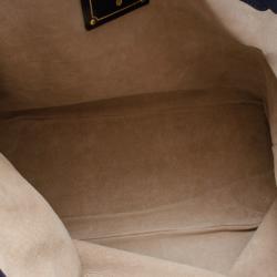 Pre Owned Prada Navy Baltico Soft Calf Leather Tote