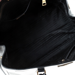 Pre Owned Prada Black Saffiano Lux Leather Gardener's Tote