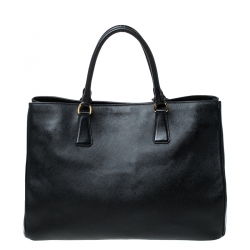 Pre Owned Prada Black Saffiano Lux Leather Gardener's Tote