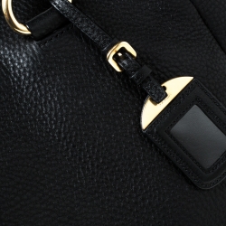 Pre Owned Prada Black Leather Vitello Diano Side Zip Tote