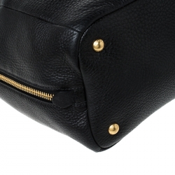 Pre Owned Prada Black Leather Vitello Diano Side Zip Tote