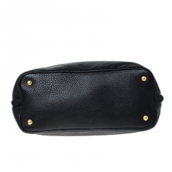 Pre Owned Prada Black Leather Vitello Diano Side Zip Tote