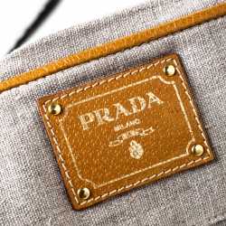 Pre Owned Prada Multicolor Woven Raffia and Python Leather Shoulder Bag