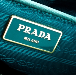 Pre Owned Prada Turquoise Saffiano Lux Leather Parabole Tote