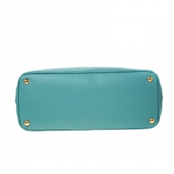 Pre Owned Prada Turquoise Saffiano Lux Leather Parabole Tote
