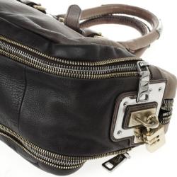 مملوكة مسبقًا Prada Beige &amp; Brown Ombre Glace Leather Zippers Satchel Bag 