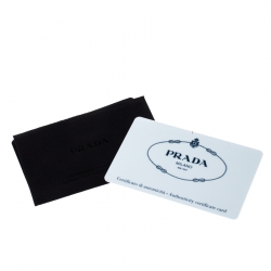 Pre Owned Prada Black Saffiano Lux Leather Bow Zip Around Wallet 