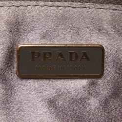 Pre Owned Prada Brown Crocodile Embossed Leather Top Handle Bag