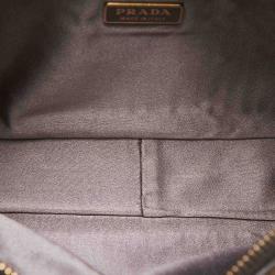 Pre Owned Prada Brown Crocodile Embossed Leather Top Handle Bag