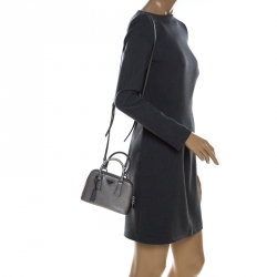 Prada Saffiano Printed Leather Mini Promenade Bag Black Pony-style calfskin  ref.1010725 - Joli Closet