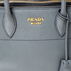 Pre Owned Prada Grey Saffiano Leather Esplanade Tote 