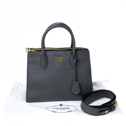 Pre Owned Prada Grey Saffiano Leather Esplanade Tote 
