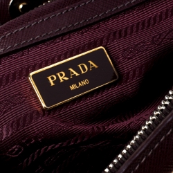 Pre Owned Prada Burgundy Saffiano Lux Leather Tote