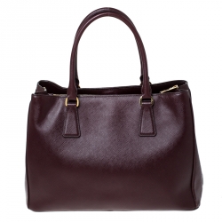 Pre Owned Prada Burgundy Saffiano Lux Leather Tote