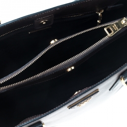 Pre Owned Prada Brown/Black Saffiano Lux Leather Medium Tote