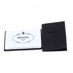 Pre Owned Prada Black/White Saffiano Lux Leather Medium Tote