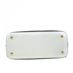 Pre Owned Prada Black/White Saffiano Lux Leather Medium Tote