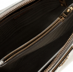 Pre Owned Prada Grey Saffiano Lux Leather Small Promenade Crossbody Bag