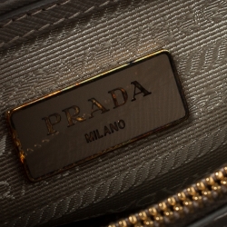 Pre Owned Prada Grey Saffiano Lux Leather Small Promenade Crossbody Bag