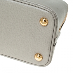 Pre Owned Prada Grey Saffiano Lux Leather Small Promenade Crossbody Bag