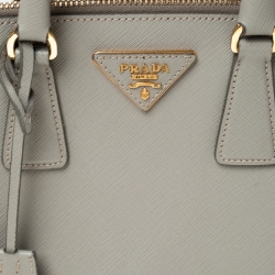 Pre Owned Prada Grey Saffiano Lux Leather Small Promenade Crossbody Bag