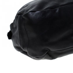 Pre Owned Prada Black Vitello Daino Leather Zip-Top Hobo