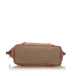 Pre Owned Prada Brown/Red Canapa Canvas Shoulder Bag