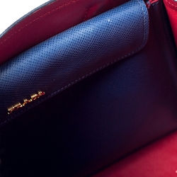 Pre Owned Prada Blue Saffiano Cuir Leather Double Handle Tote