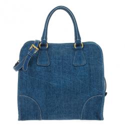 Pre Owned Prada Denim Satchel