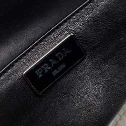 Pre Owned Prada Olive Green Saffiano Lux  Leather Flap Shoulder Bag