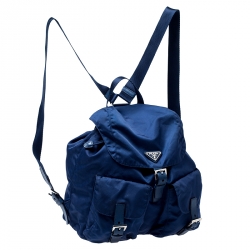 Prada Blue Tessuto Nylon Zainetto Backpack