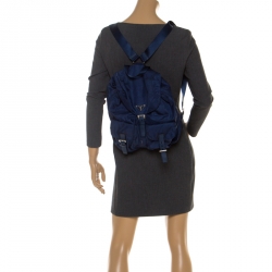 Prada Blue Tessuto Nylon Zainetto Backpack