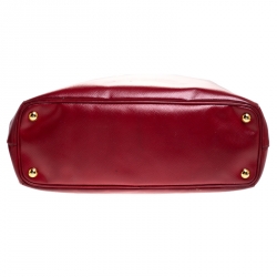 Pre Owned Prada Red Saffiano Patent Leather Medium Gardener's Tote
