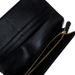 Pre Owned Prada Black Saffiano Lux Leather Continental Wallet