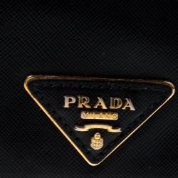 Pre Owned Prada Black Saffiano Lux Leather Continental Wallet
