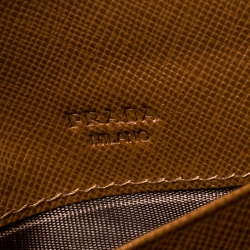 Pre Owned Prada Caramel Saffiano Lux Leather Continental Wallet