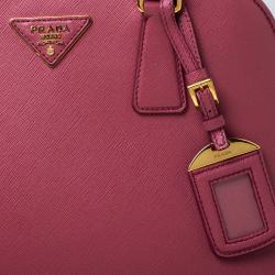 Pre Owned Prada Coral Pink Saffiano Leather Open Promenade Satchel