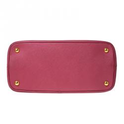 Pre Owned Prada Coral Pink Saffiano Leather Open Promenade Satchel
