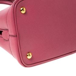 Pre Owned Prada Coral Pink Saffiano Leather Open Promenade Satchel