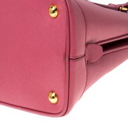 Pre Owned Prada Coral Pink Saffiano Leather Open Promenade Satchel