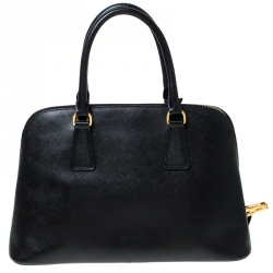 Pre Owned Prada Black Saffiano Lux Leather Promenade Bag