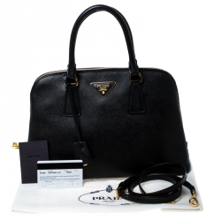 Pre Owned Prada Black Saffiano Lux Leather Promenade Bag